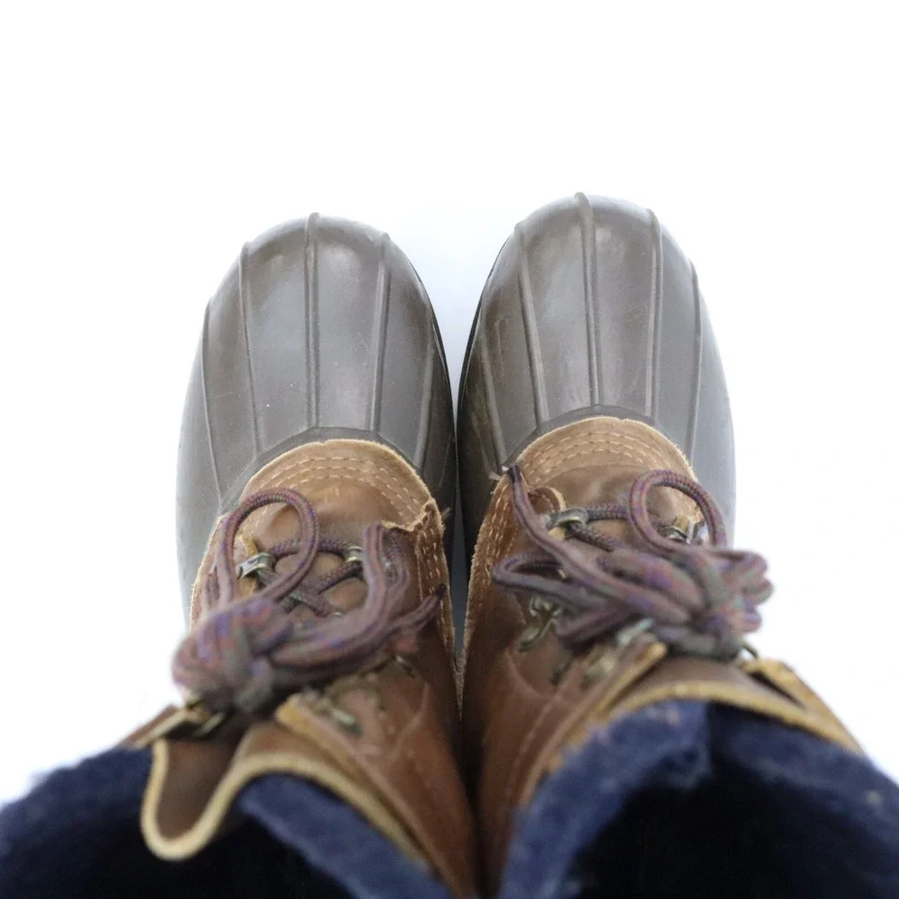 Vintage LL Bean Men's‎ Brown Leather Waterproof Insulated Duck Boots Size 8